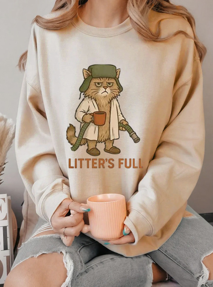 Vintage Litter’s Full Cat Oversize Graphic Sweatshirt