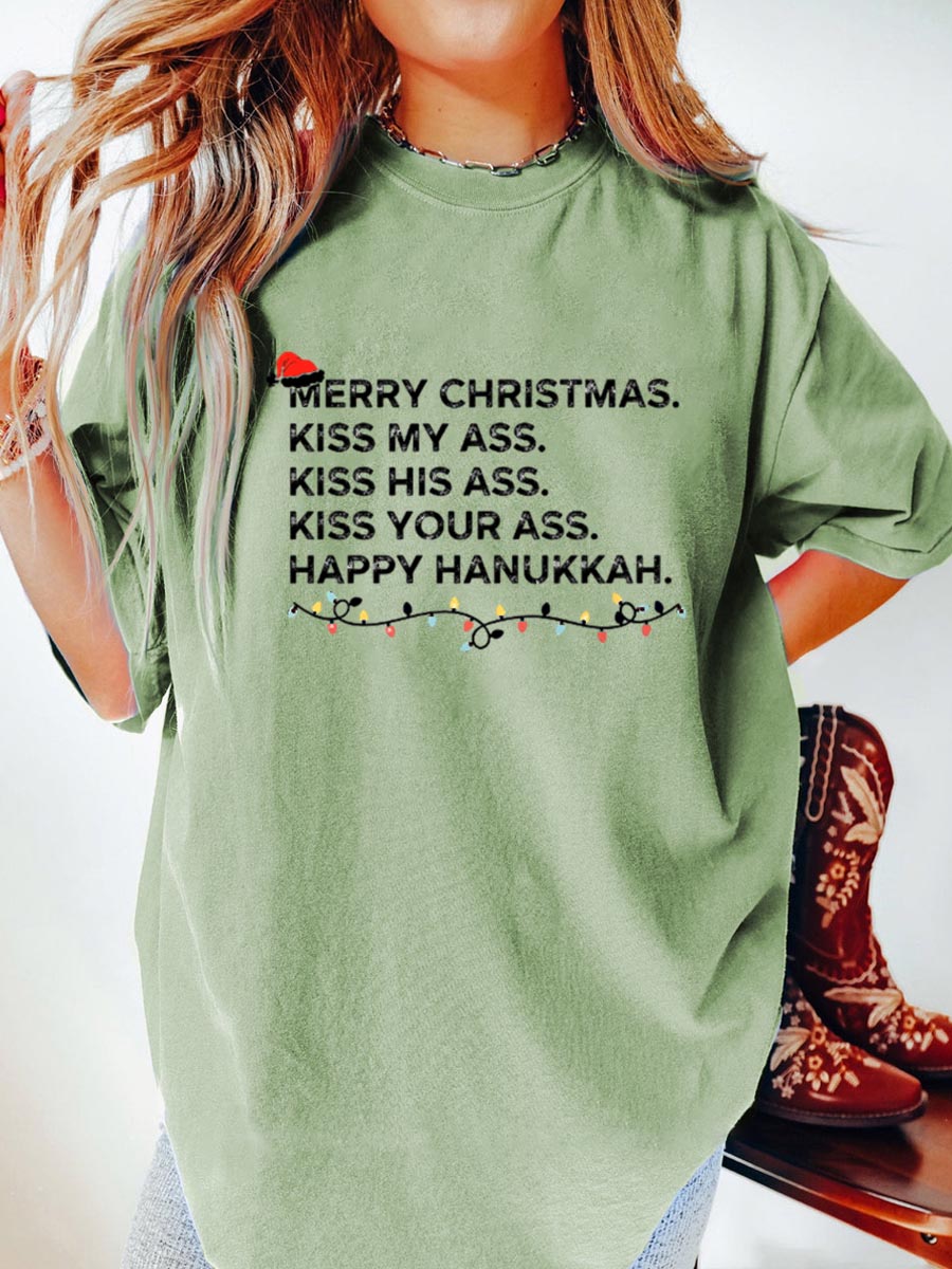 Vintage Merry Christmas Oversize Graphic Tee