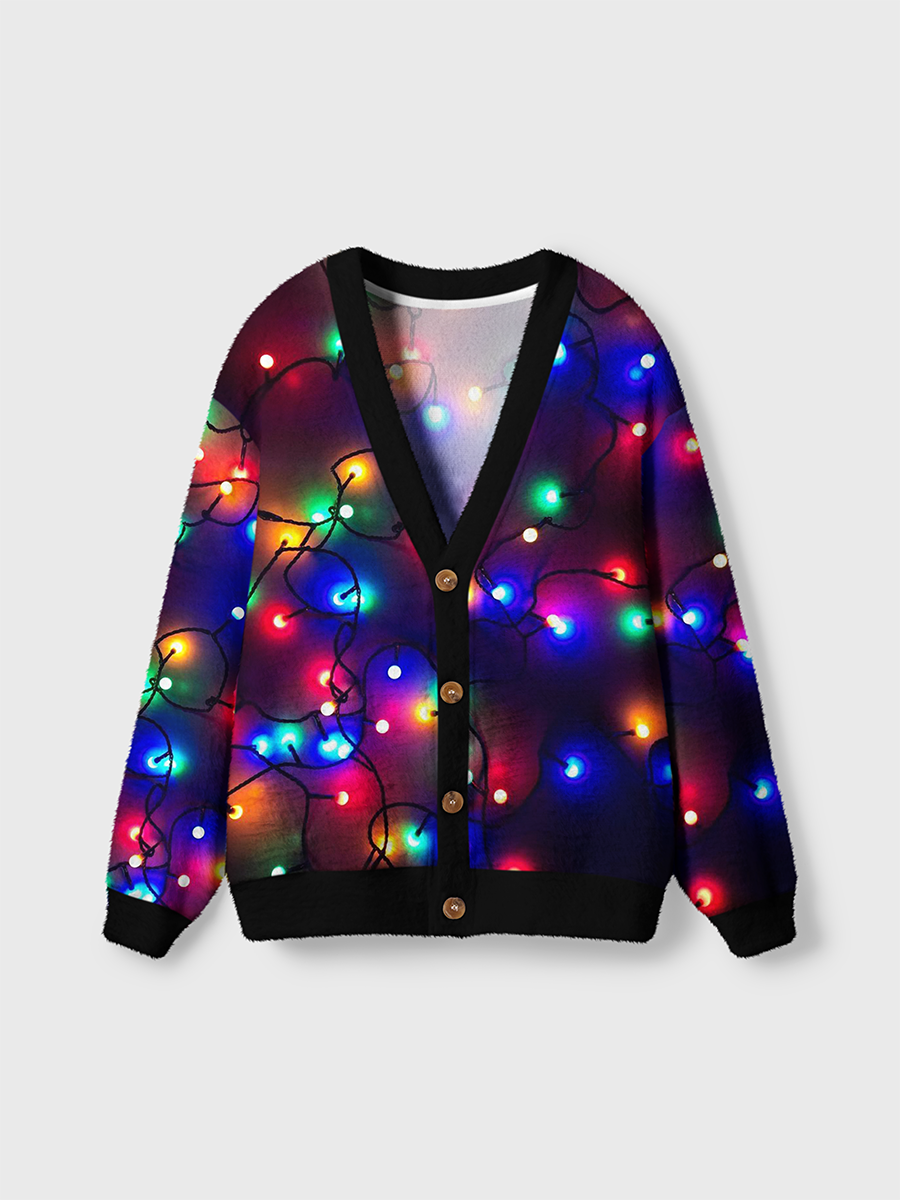 Vintage Holiday String Lights Cardigan Sweaters