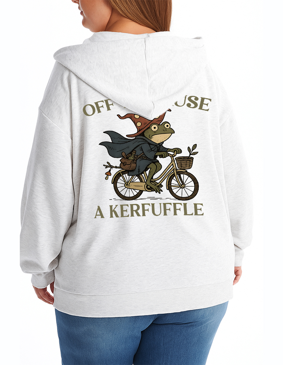 Vintage Off To Cause A Kerfuffle Frog Zip Hoodie