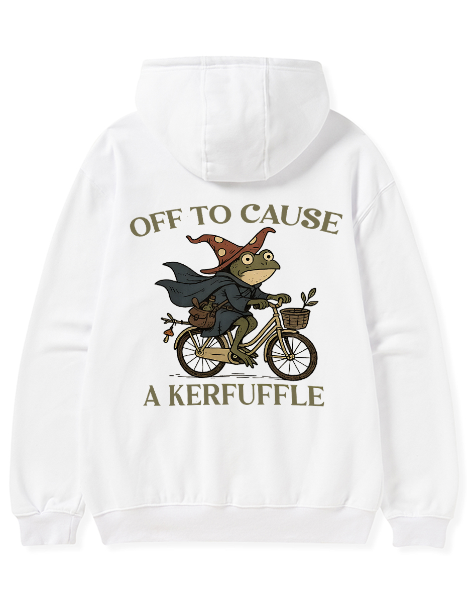 Vintage Off To Cause A Kerfuffle Frog Zip Hoodie
