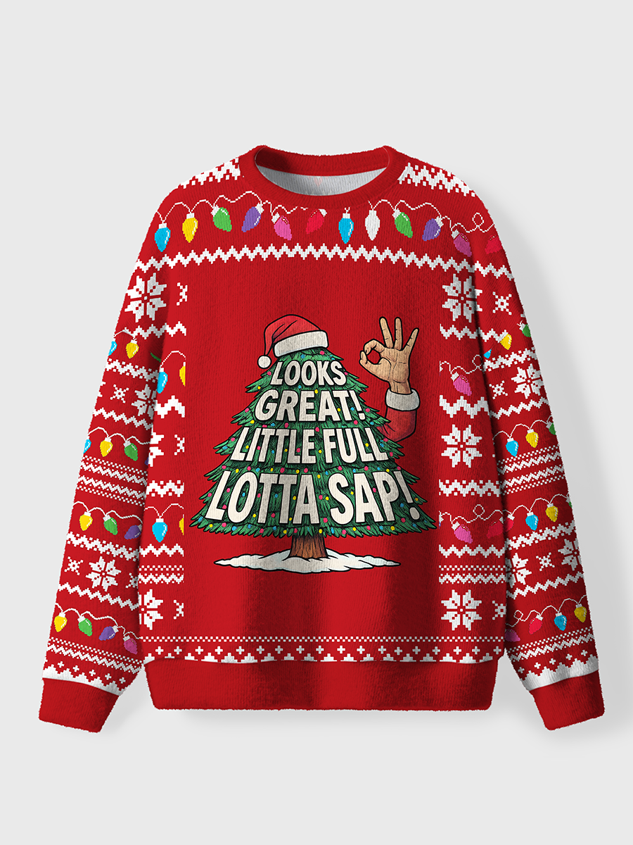 Vintage Looks Great Little Full Lotta Sap Oversize Graphic Tee Ugly Sweater