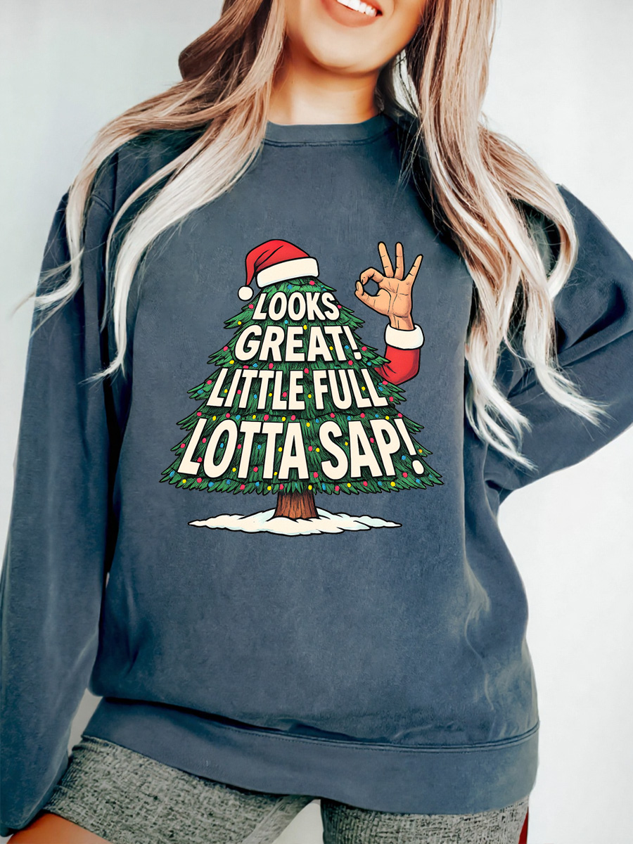Vintage Looks Great Little Full Lotta Sap Oversize Graphic Sweatshirt