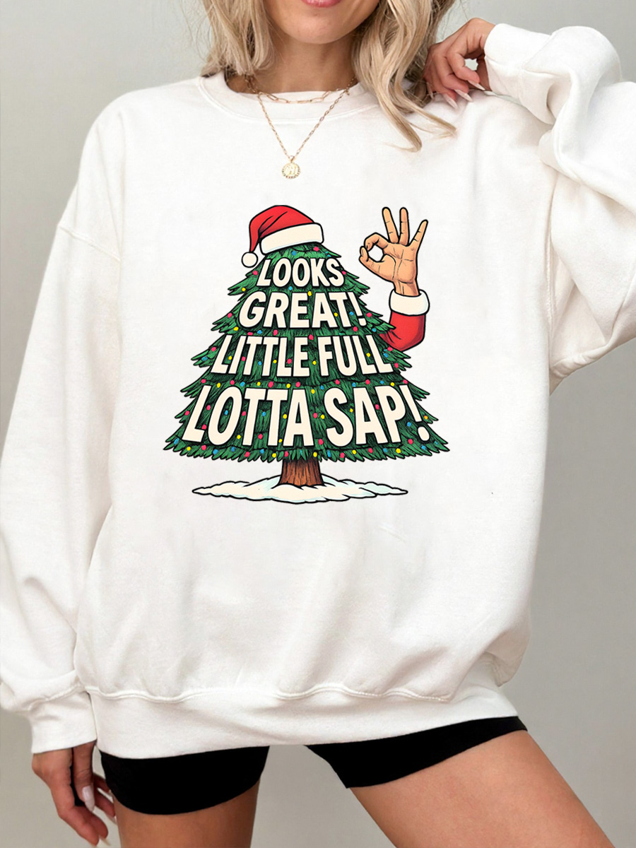 Vintage Looks Great Little Full Lotta Sap Oversize Graphic Sweatshirt