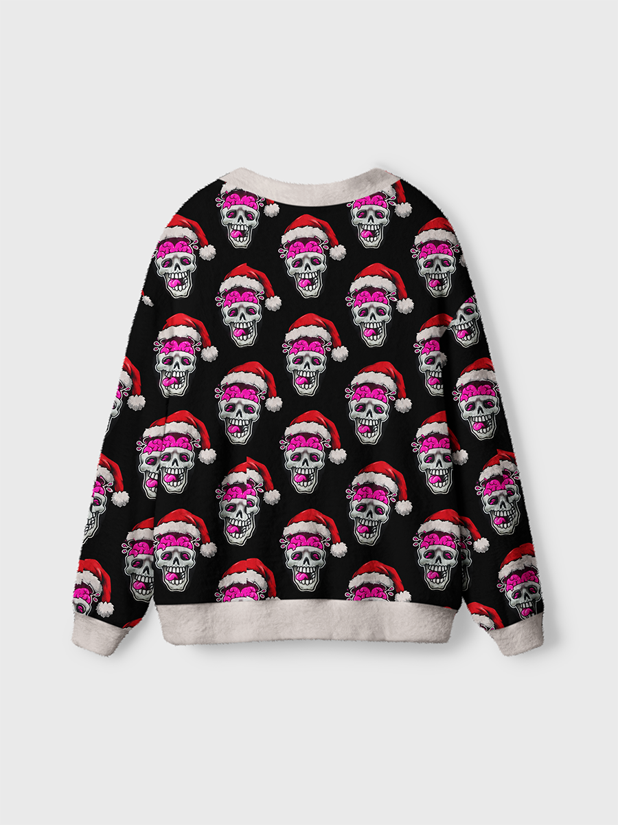 Vintage Christmas Santa Skull Cardigan Sweaters