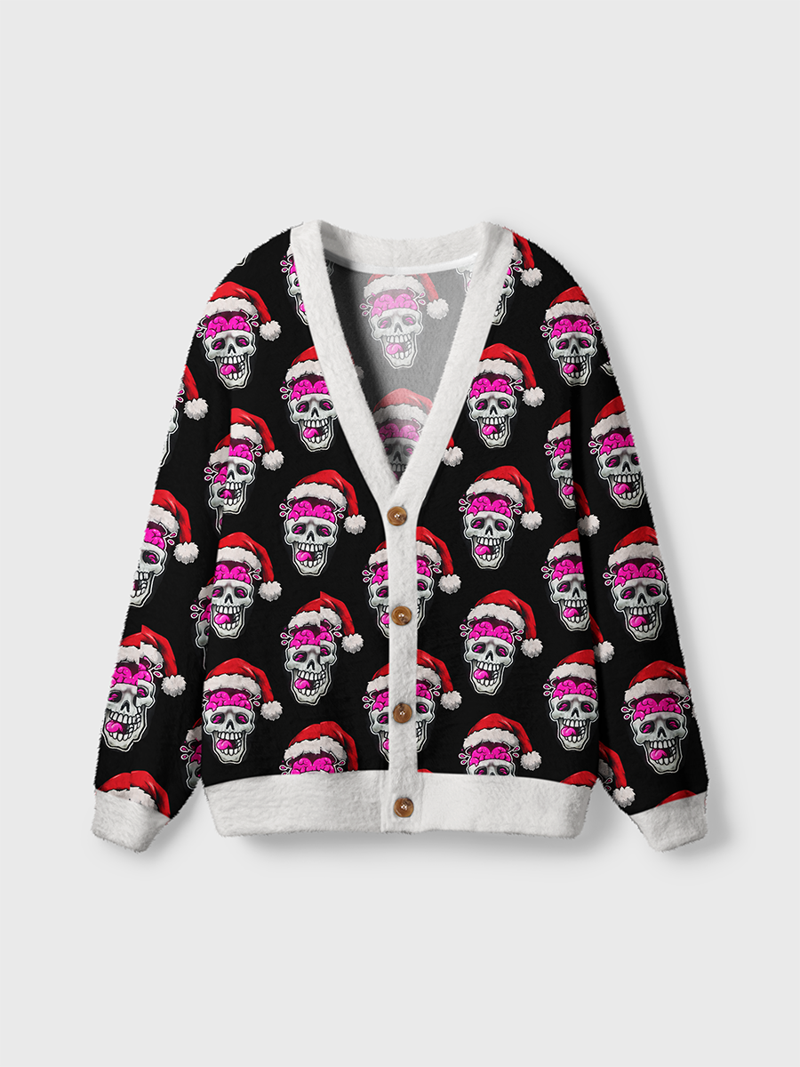 Vintage Christmas Santa Skull Cardigan Sweaters