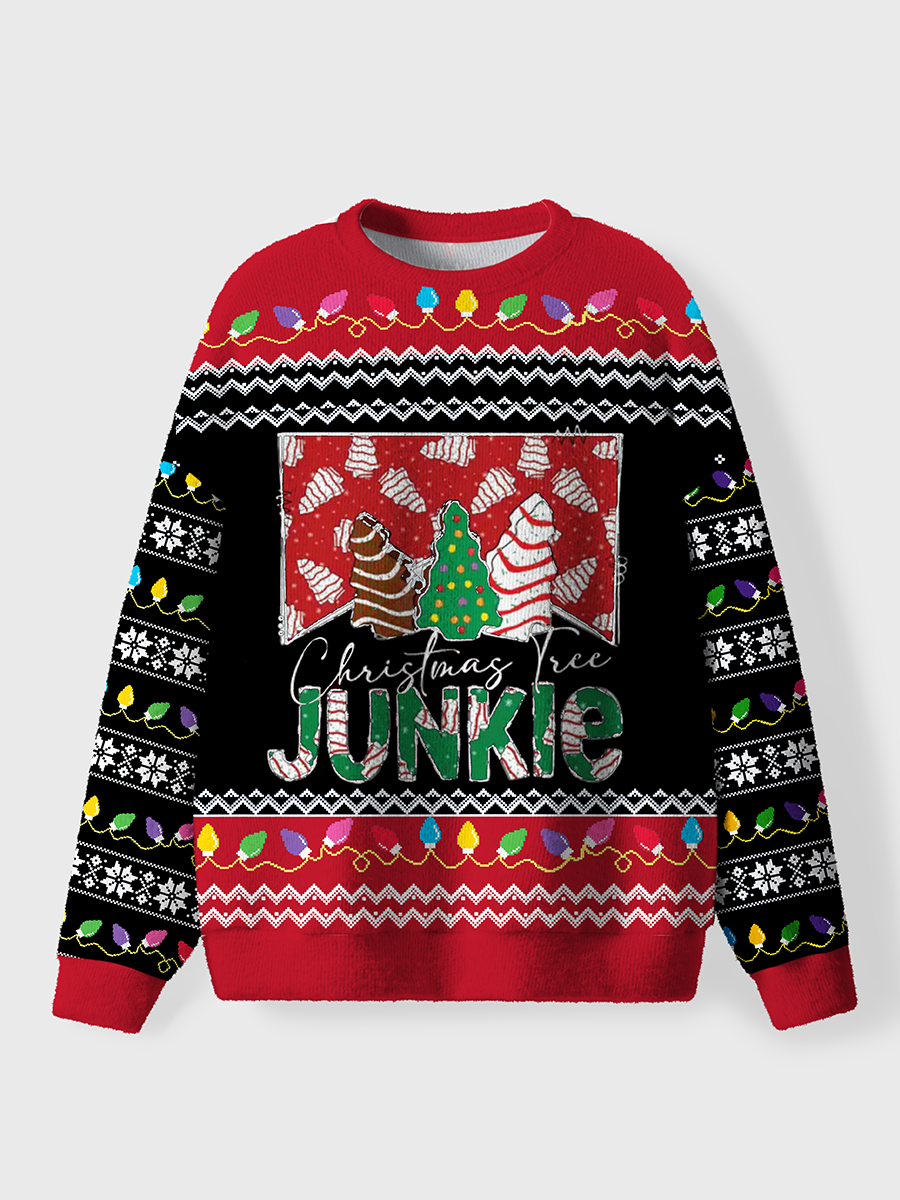 Vintage Christmas Tree Junkie Ugly Sweater