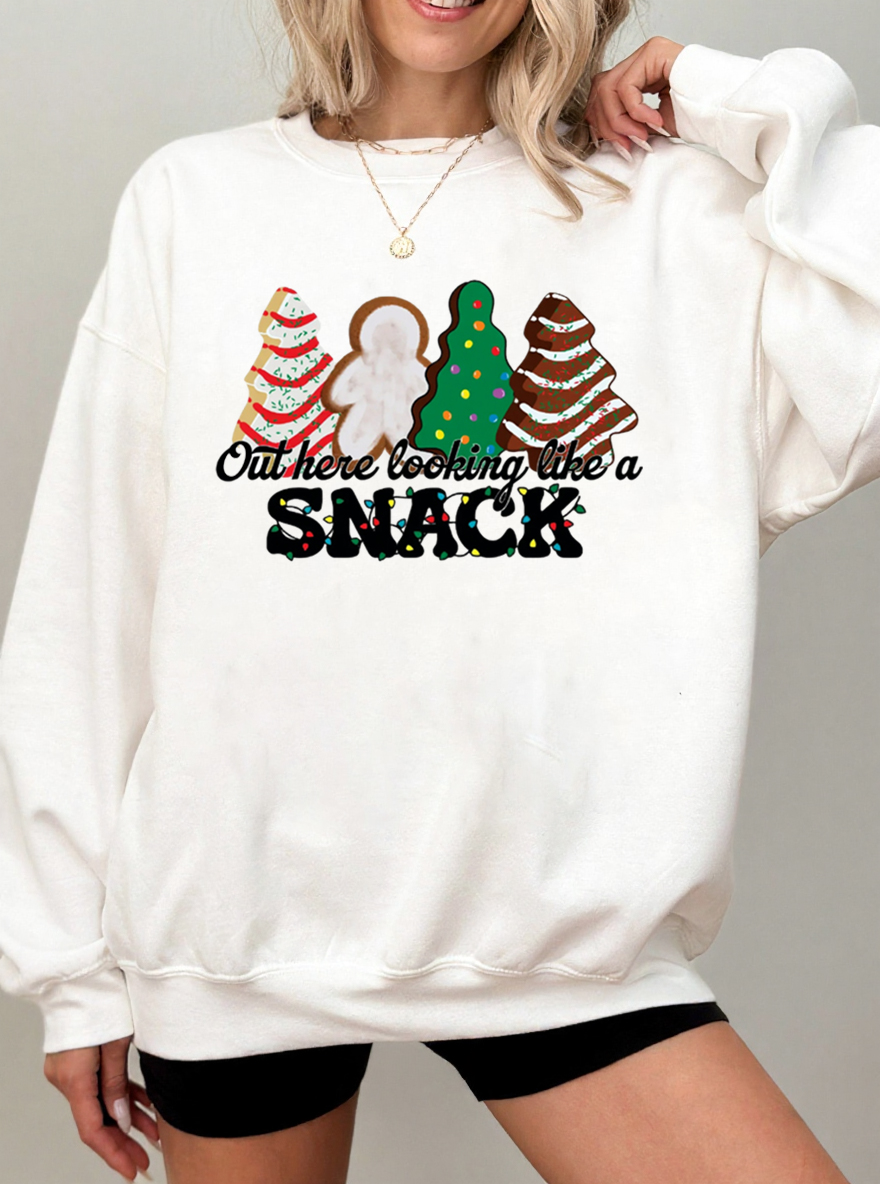 Vintage Out Here Looking Like A Snack Oversize Graphic Sweatshirt