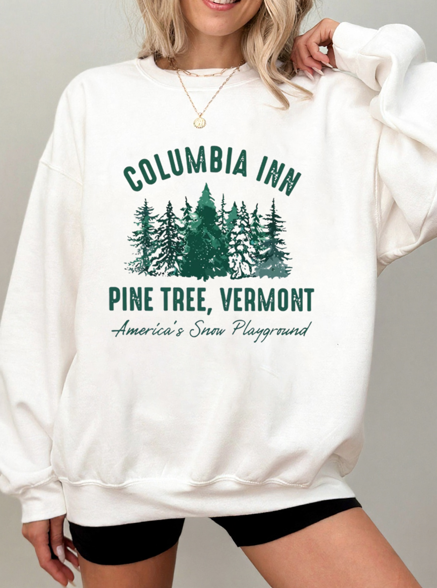 Vintage White Christmas Movie Oversize Graphic Sweatshirt