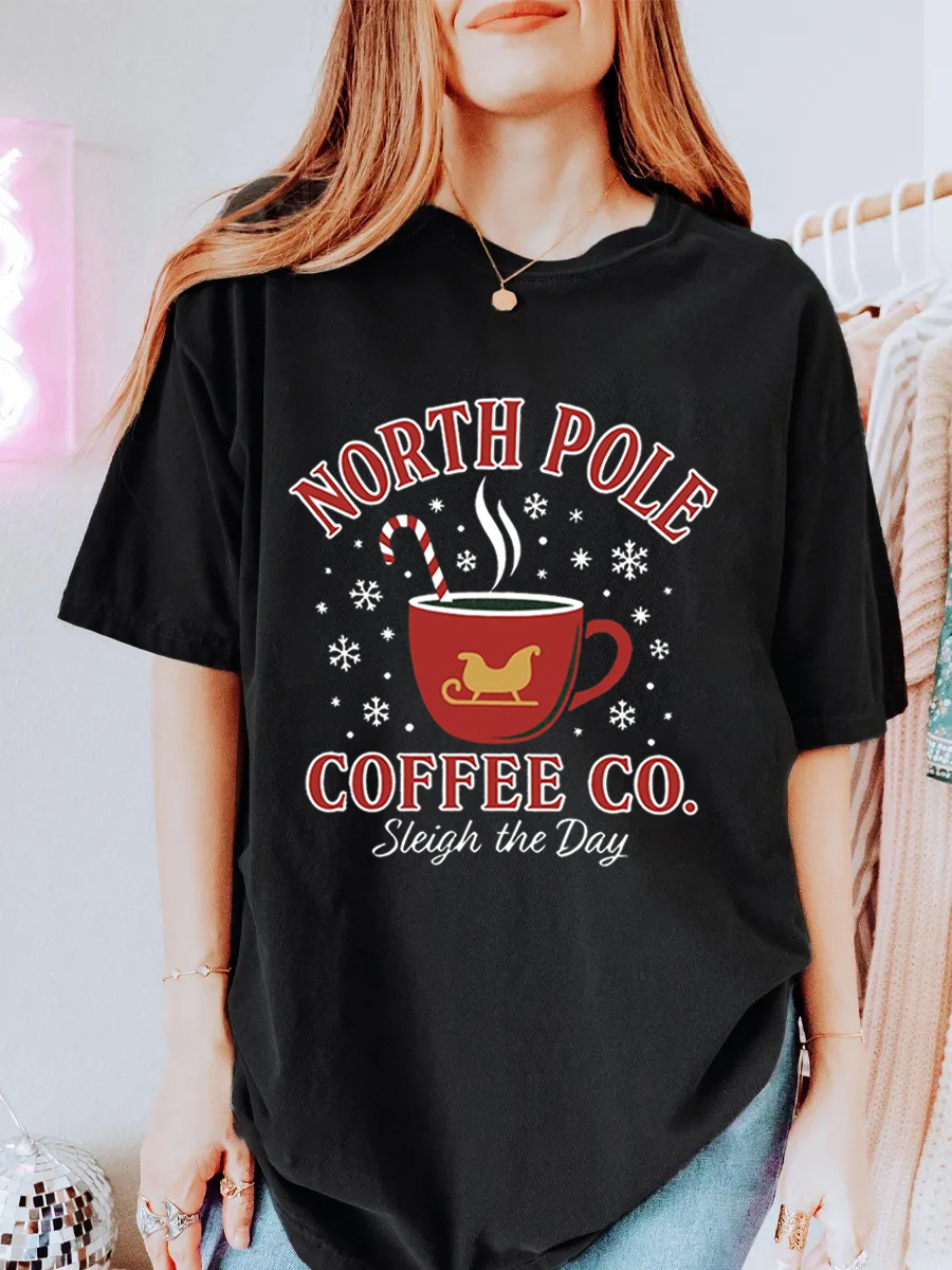 Vintage Christmas Coffee Oversize Graphic Tee