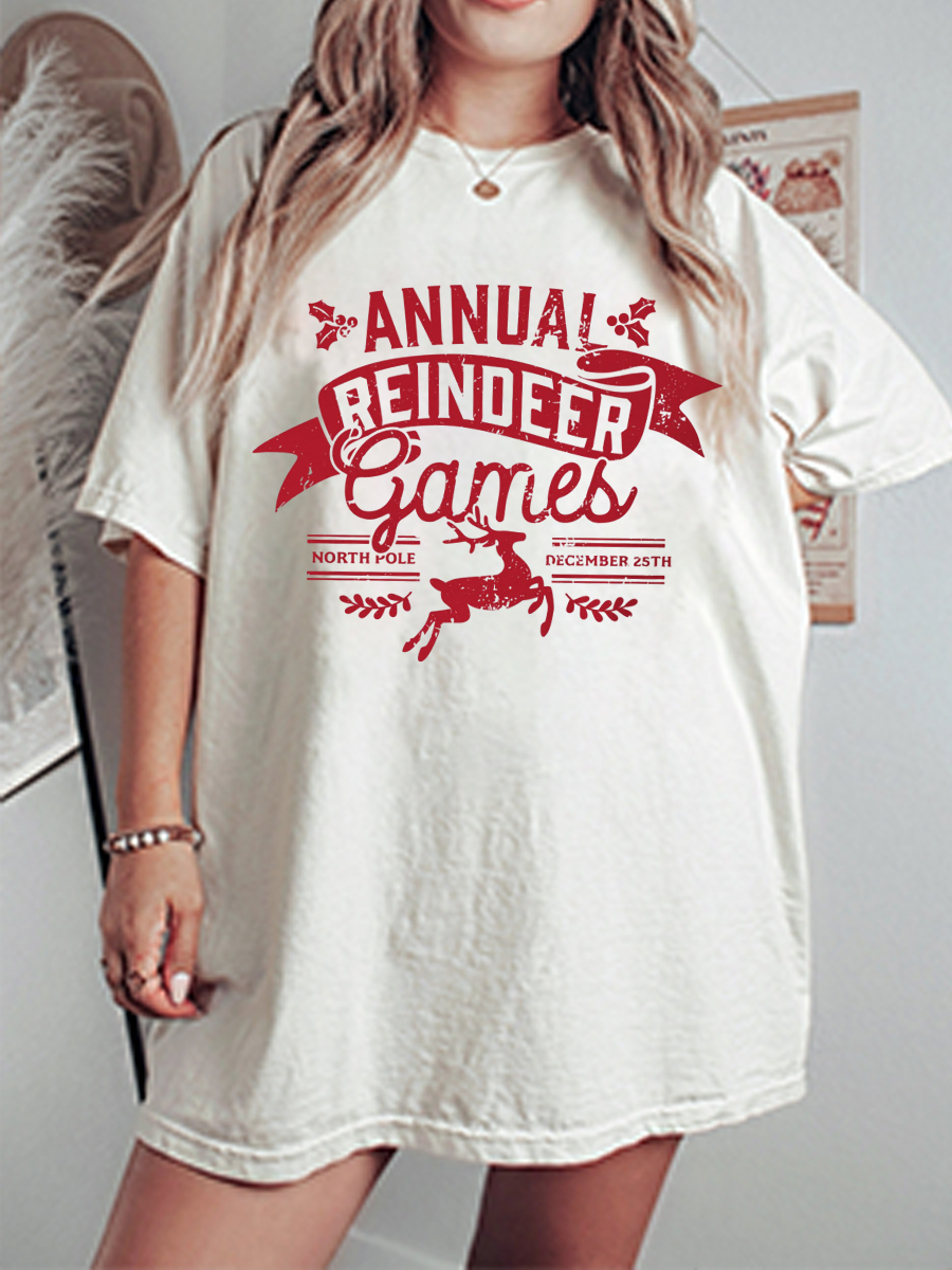 Vintage Reindeer Games Oversize Graphic Tee
