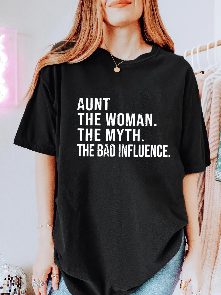 Vintage Aunt The Women The Myth The Bad Influence Oversize Graphic Tee