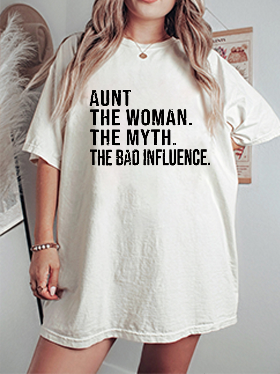 Vintage Aunt The Women The Myth The Bad Influence Oversize Graphic Tee