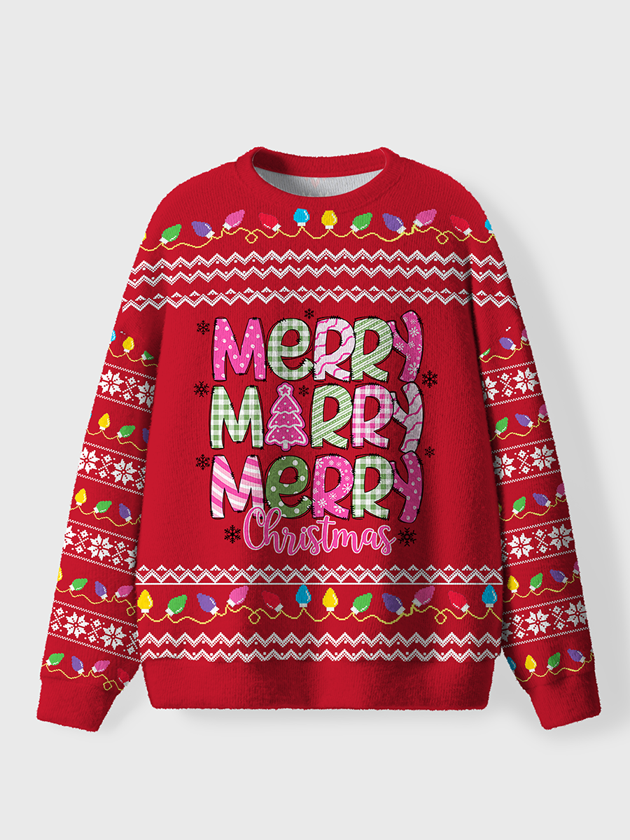 Vintage Merry Christmas Snowflake Ugly Sweater