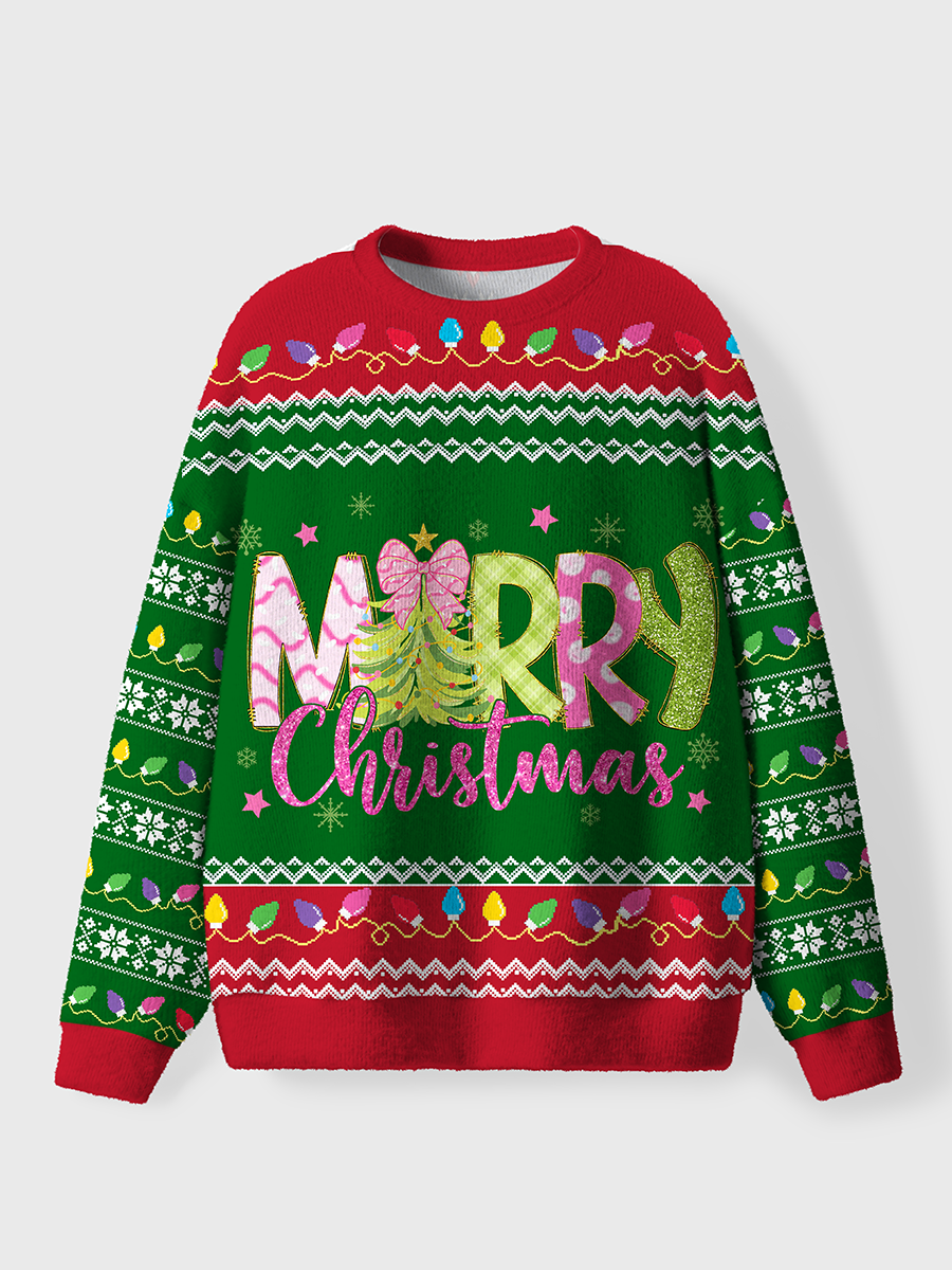 Vintage Merry Christmas Snowflake Ugly Sweater