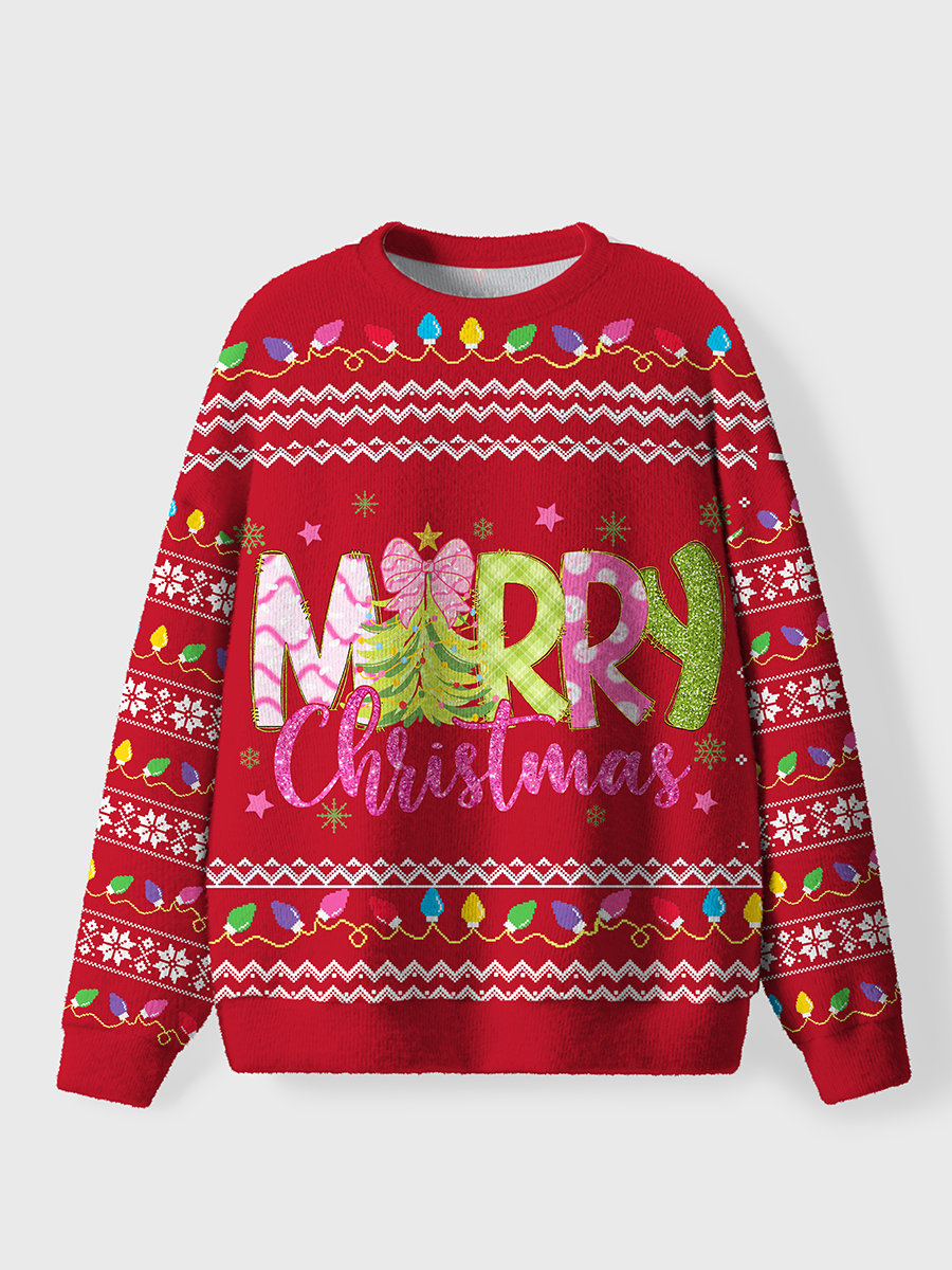 Vintage Merry Christmas Snowflake Ugly Sweater