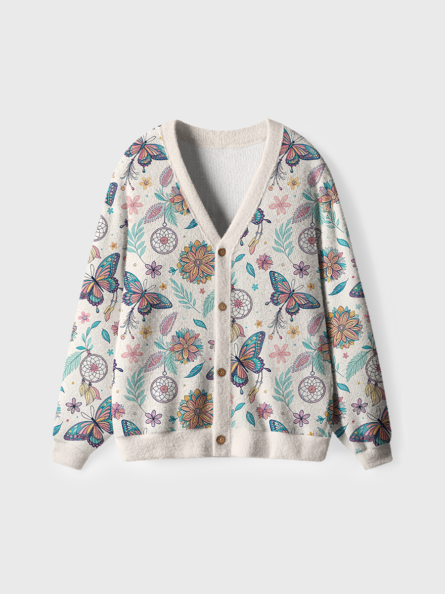 Vintage Butterfly Flower Cute Cardigan Sweaters