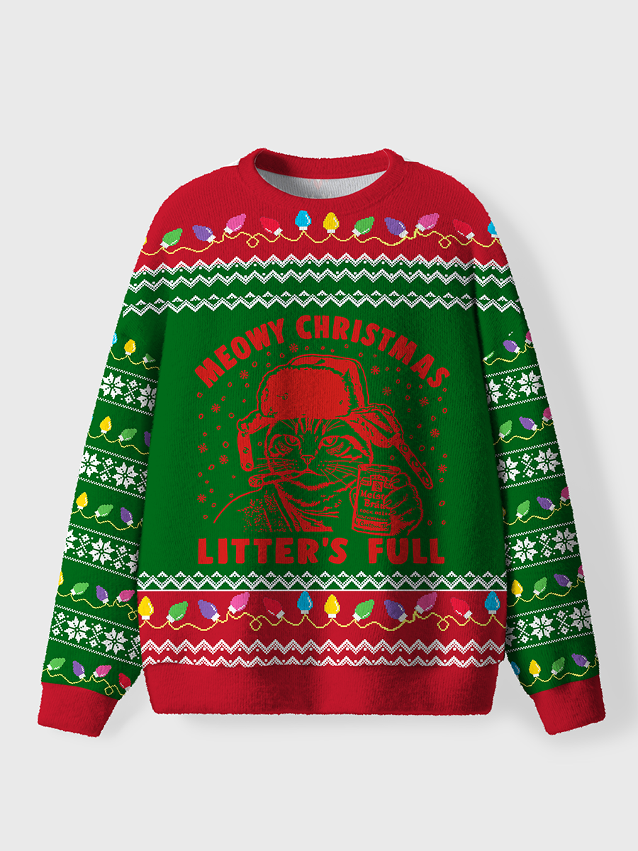 Vintage Litters Full Meowy Christmas Ugly Sweater