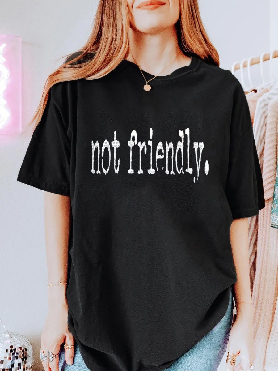 Vintage Not Friendly Oversize Graphic Tee