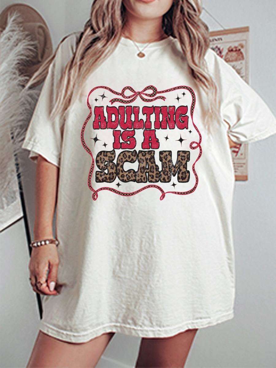 Vintage Adulting Is A Scam Oversize Graphic Tee