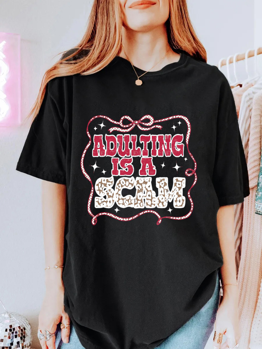 Vintage Adulting Is A Scam Oversize Graphic Tee