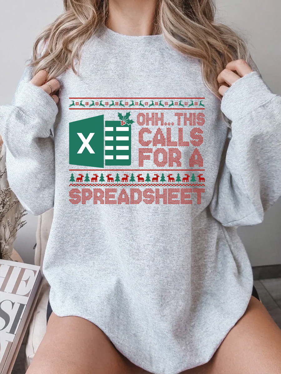 Vintage Ohh This Calls For A Spreadsheet Oversize Graphic Sweatshirt