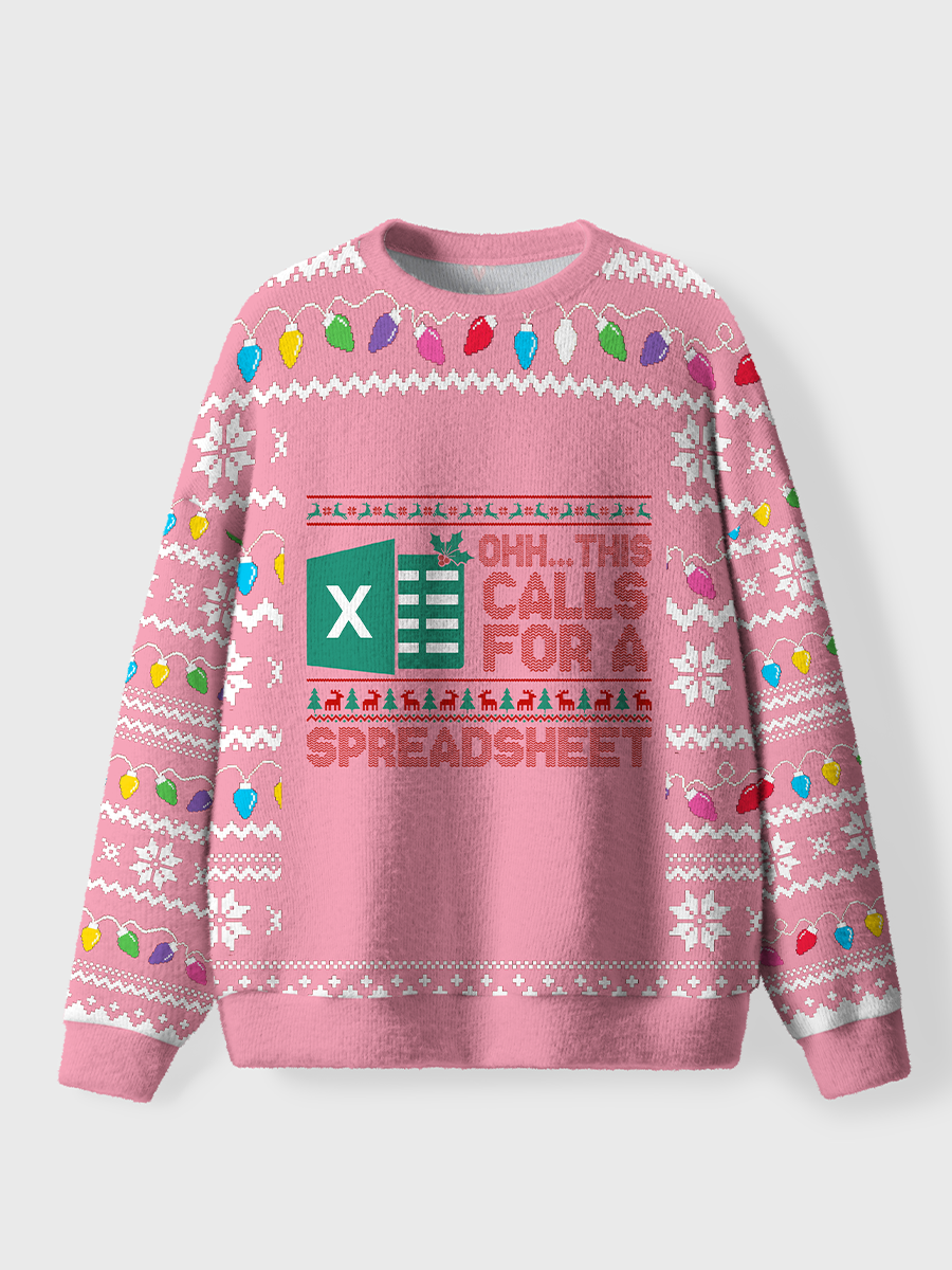 Vintage Ohh This Calls For A Spreadsheet Oversize Graphic Tee Ugly Sweater