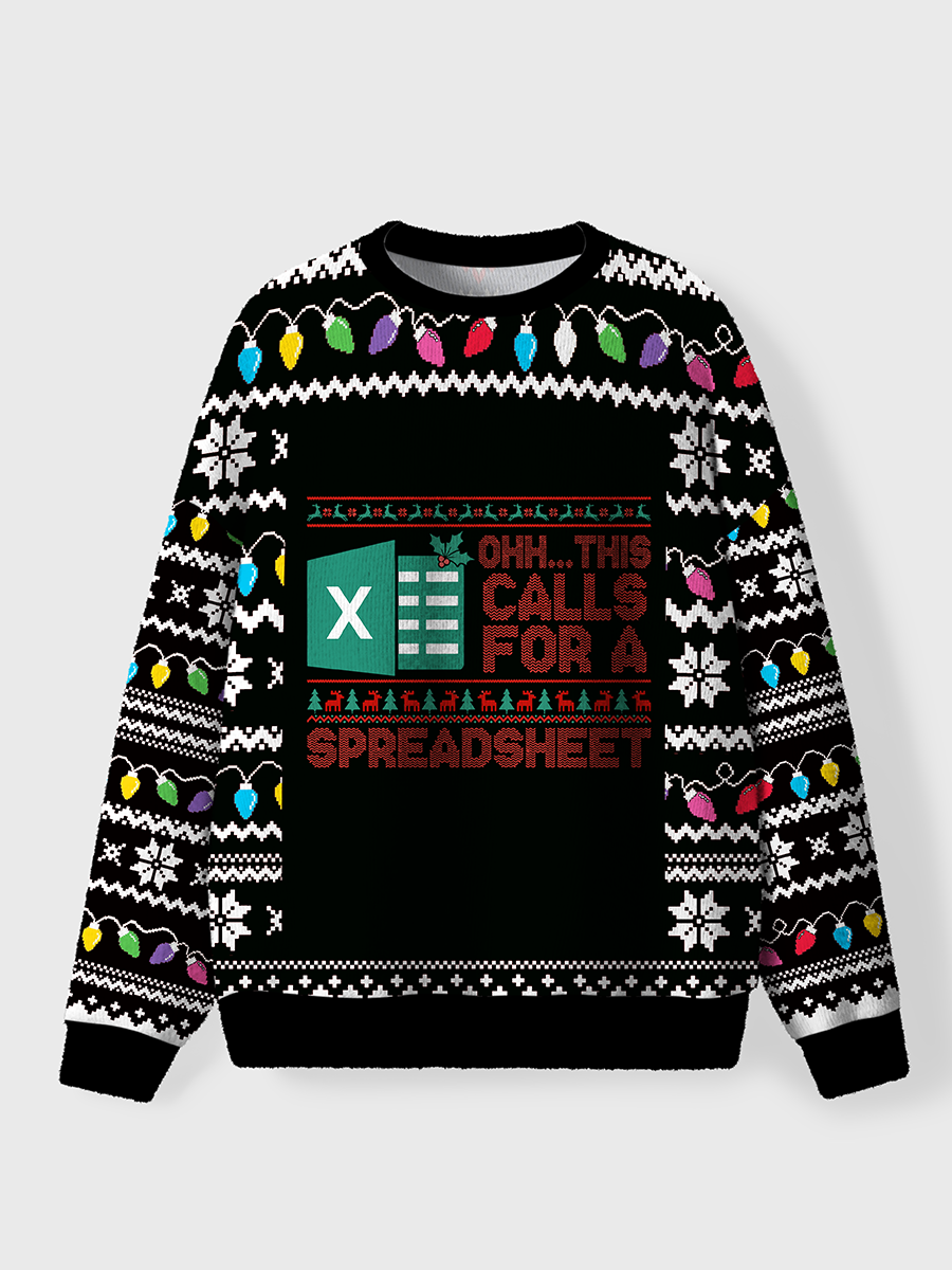 Vintage Ohh This Calls For A Spreadsheet Oversize Graphic Tee Ugly Sweater