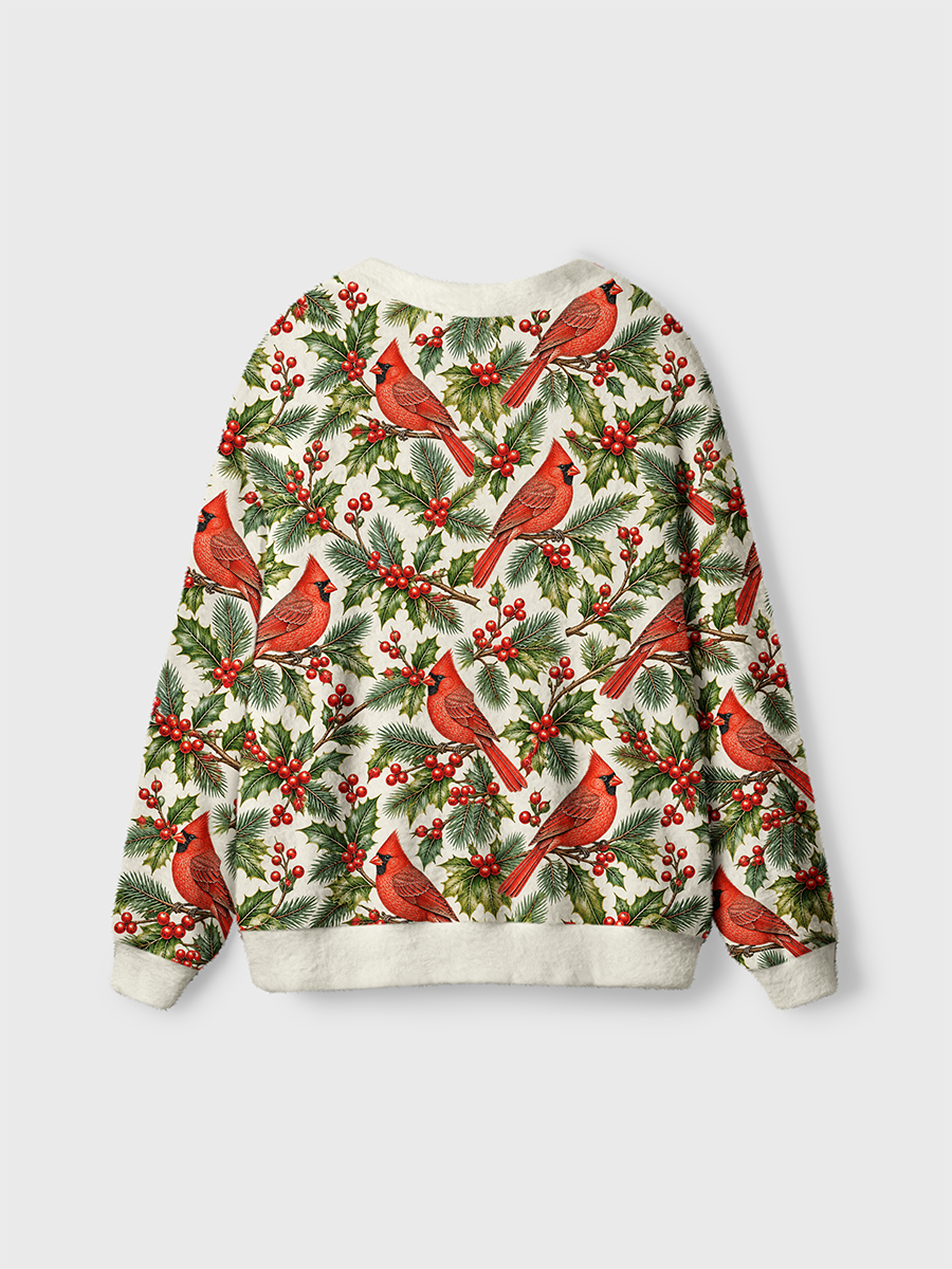 Vintage Cardinal Holly Branch Cardigan Sweaters