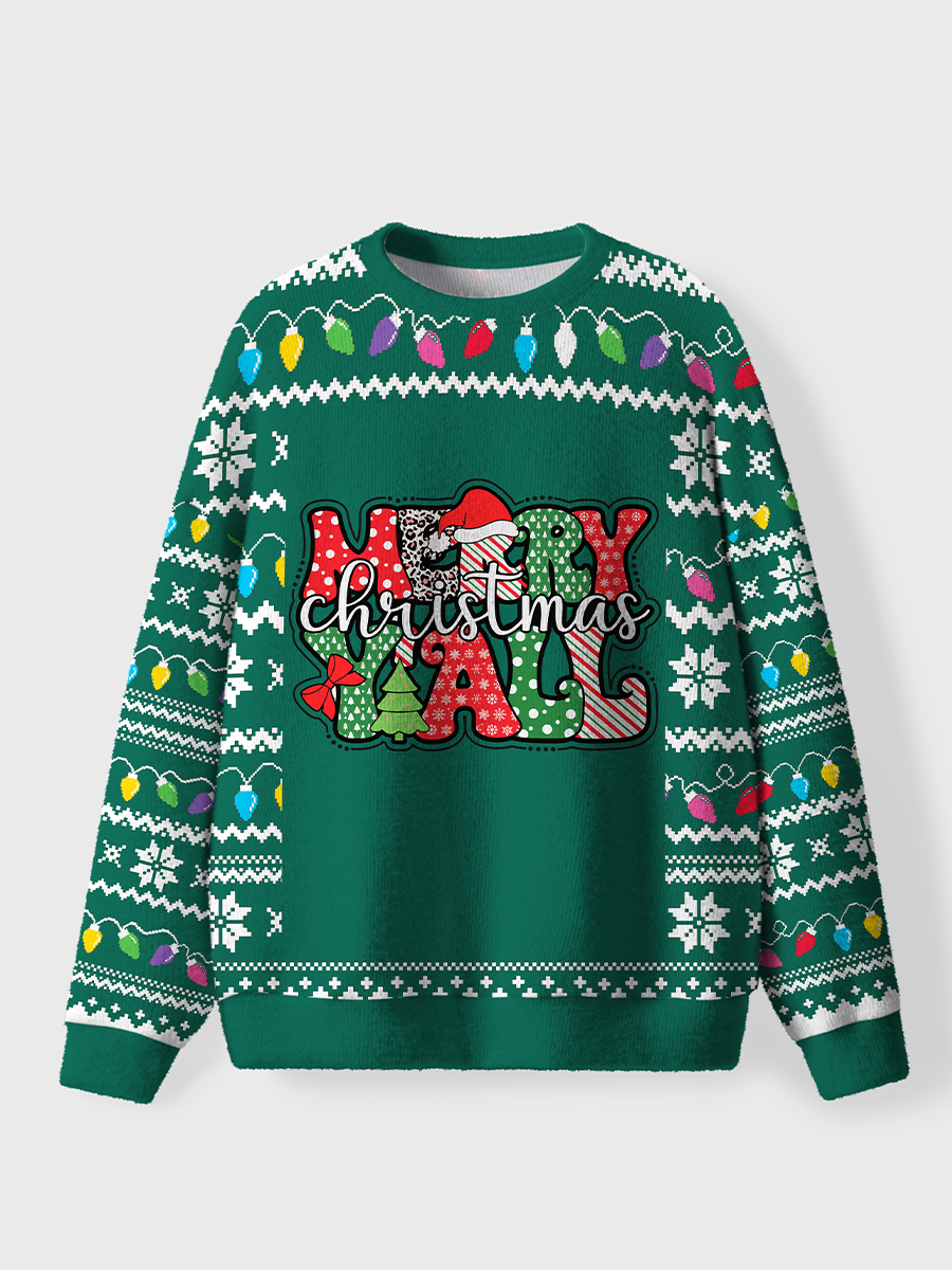 Vintage Merry Christmas Oversize Graphic Tee Ugly Sweater