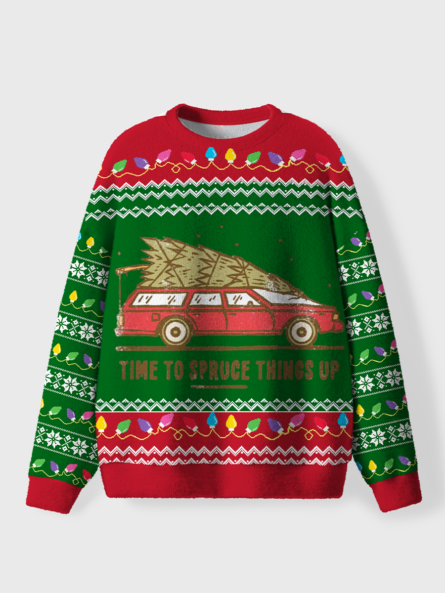 Vintage Time To Spruce Things Up Tree Ugly Sweater