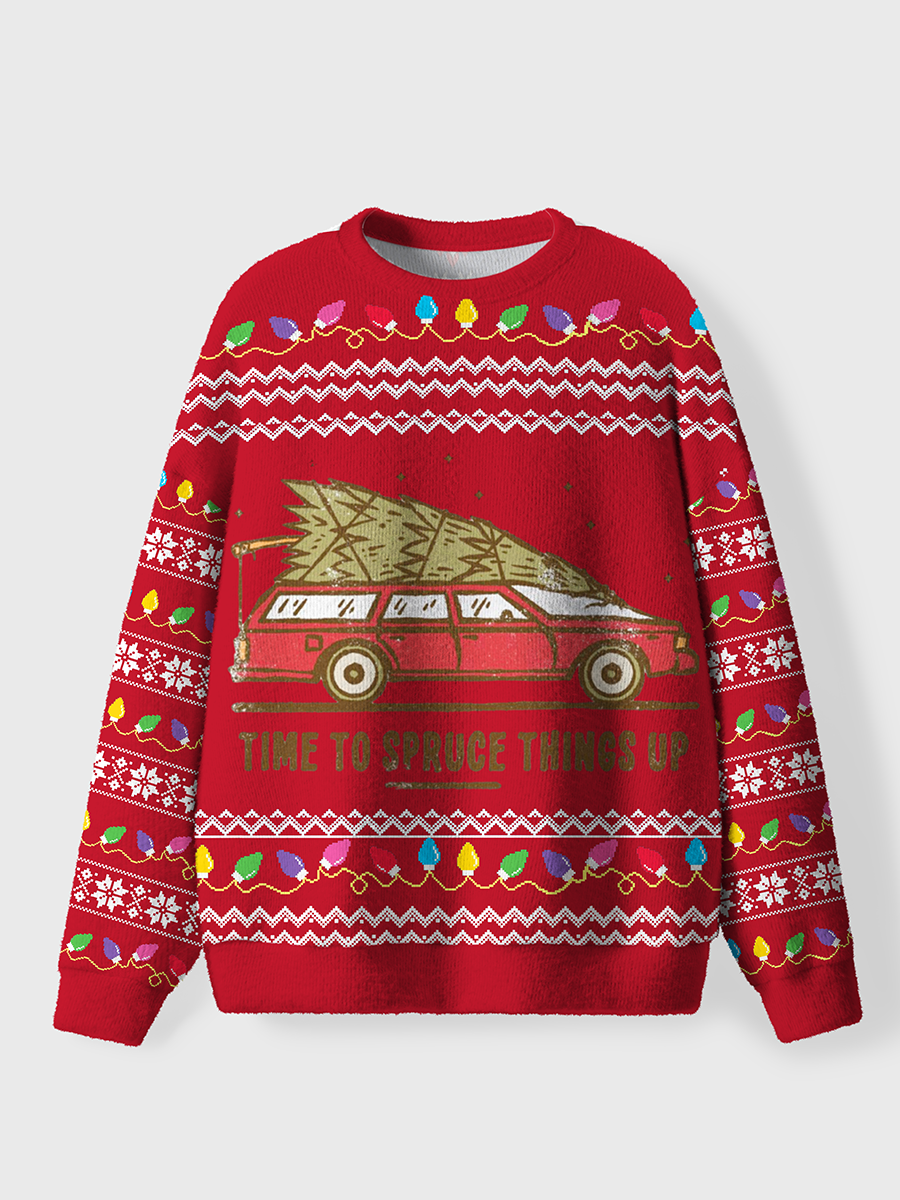 Vintage Time To Spruce Things Up Tree Ugly Sweater