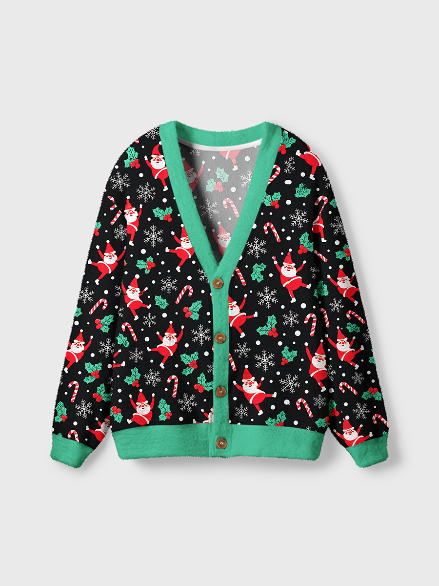 Vintage Festive Santa Snowflake Cardigan Sweaters