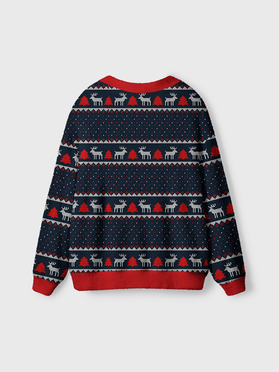 Vintage Knit Reindeer Tree Cardigan Sweaters