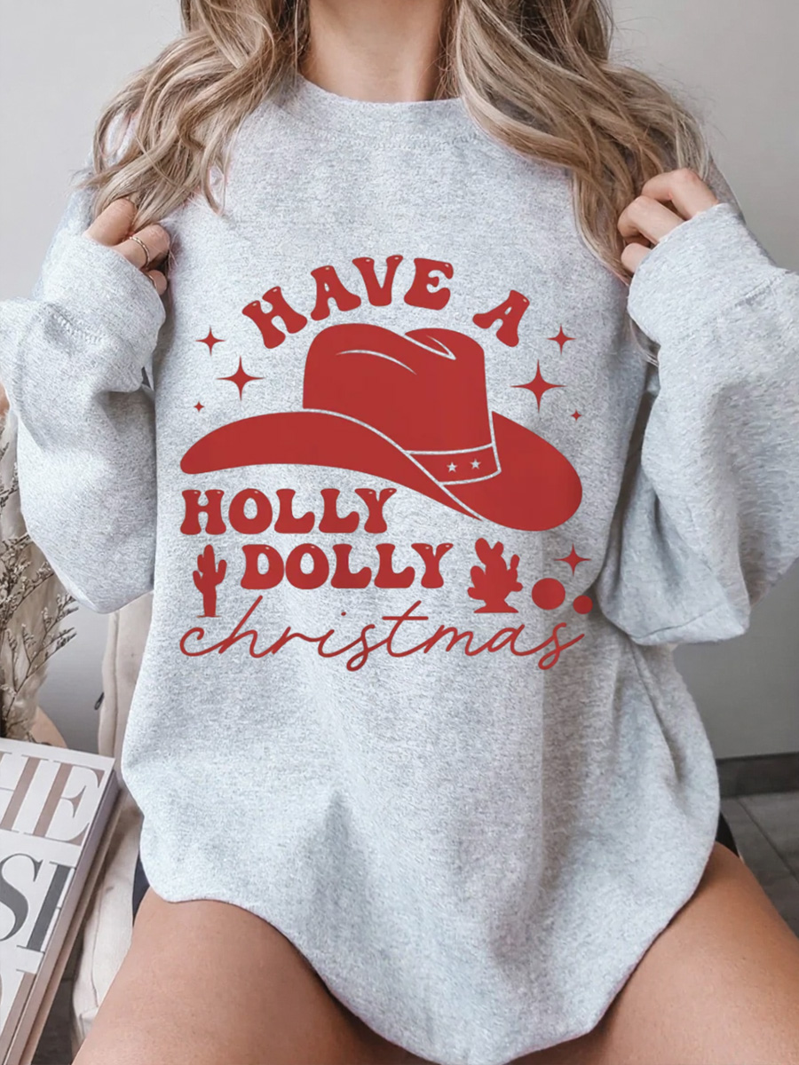 Vintage Have A Holly Dolly Oversize Graphic Sweatshirt