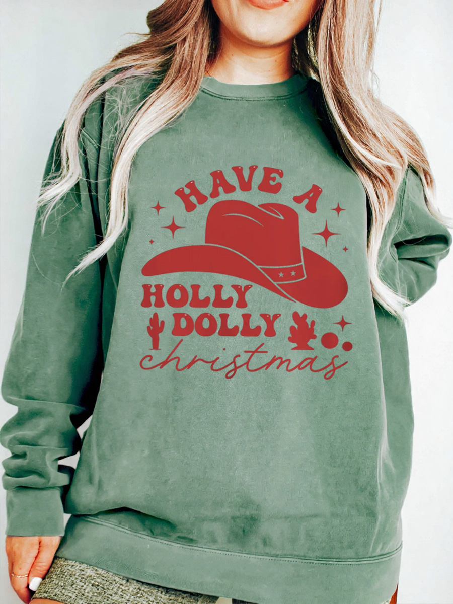 Vintage Have A Holly Dolly Oversize Graphic Sweatshirt