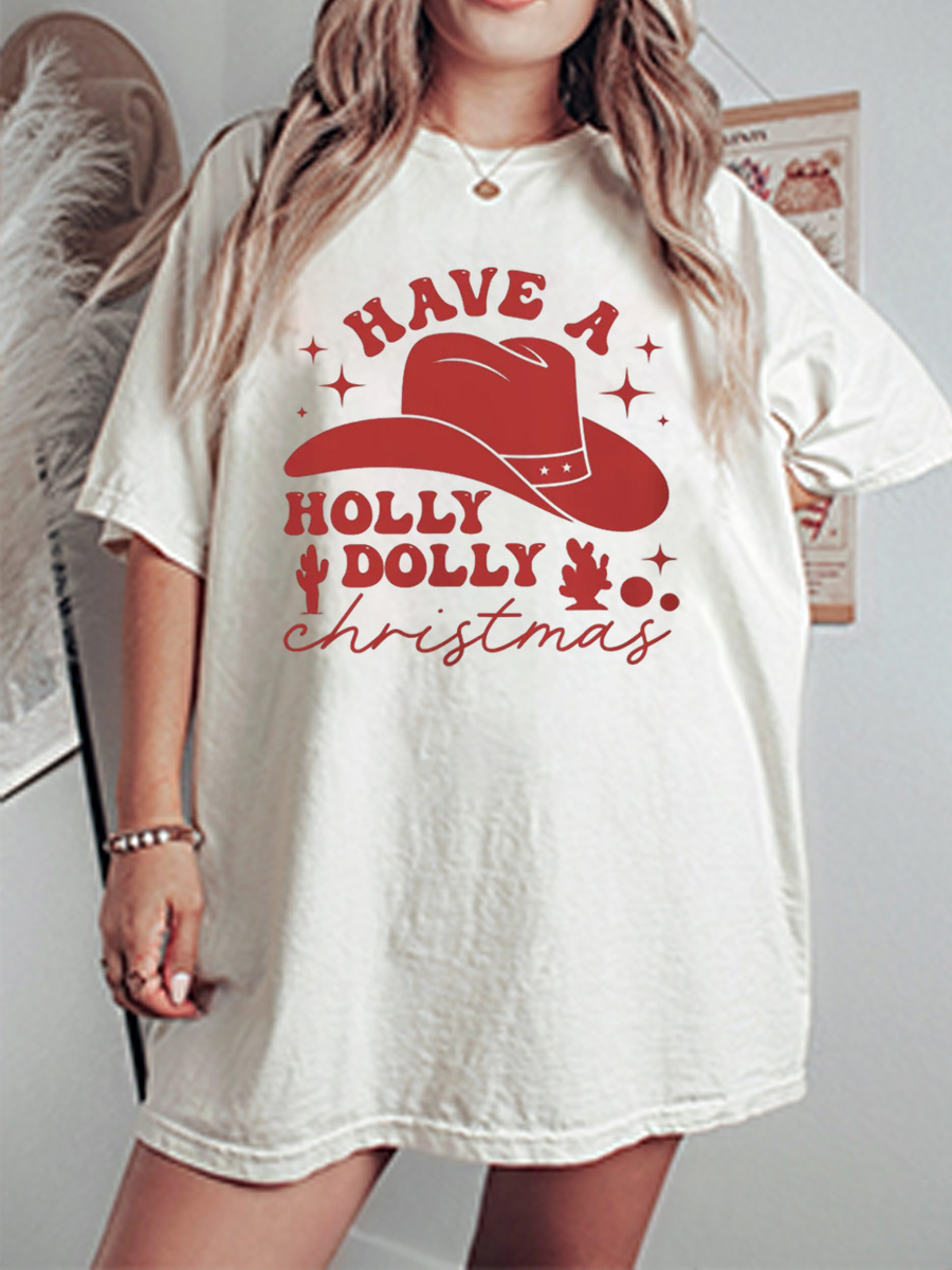 Vintage Have A Holly Dolly Oversize Graphic Tee