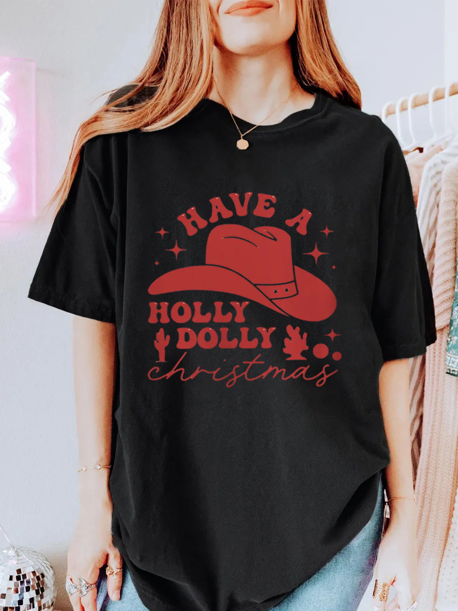 Vintage Have A Holly Dolly Oversize Graphic Tee