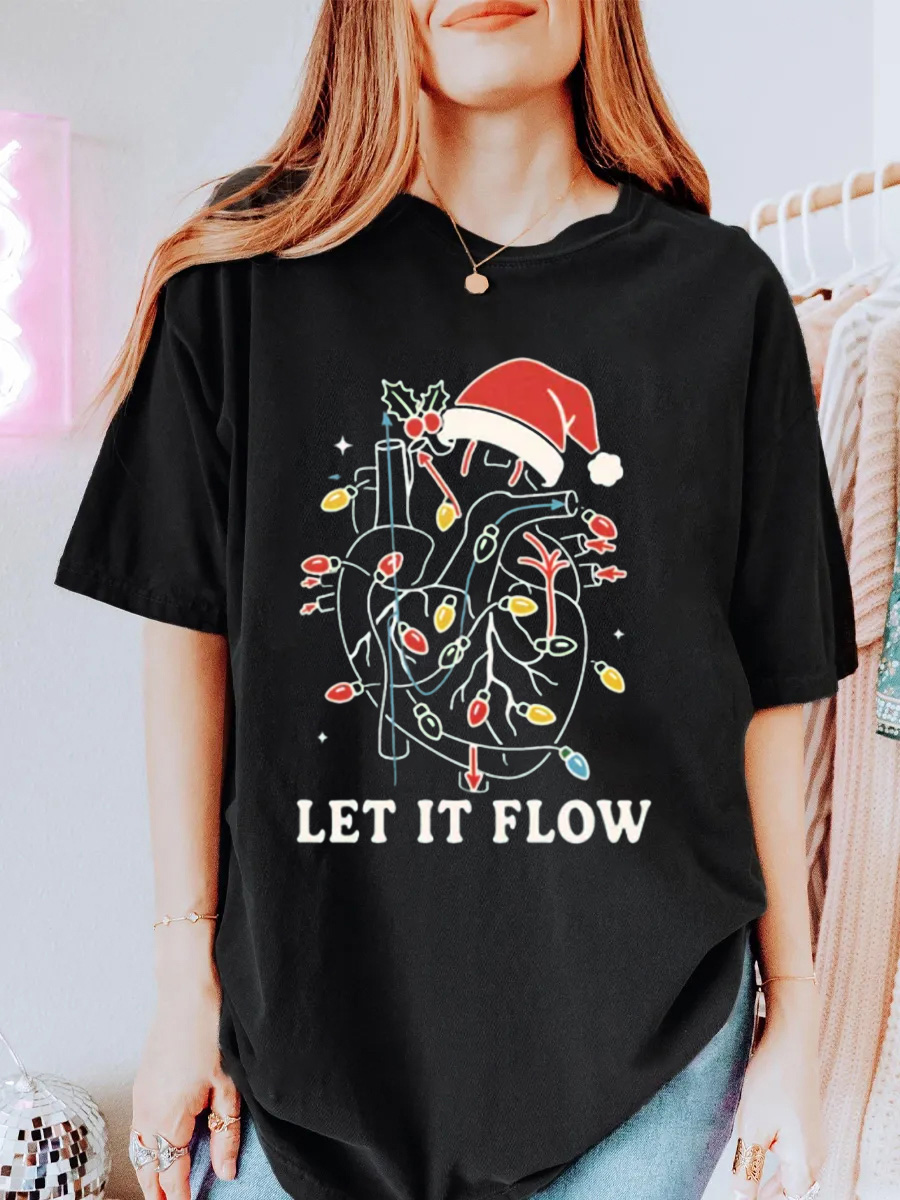 Vintage Let It Flow Oversize Graphic Tee