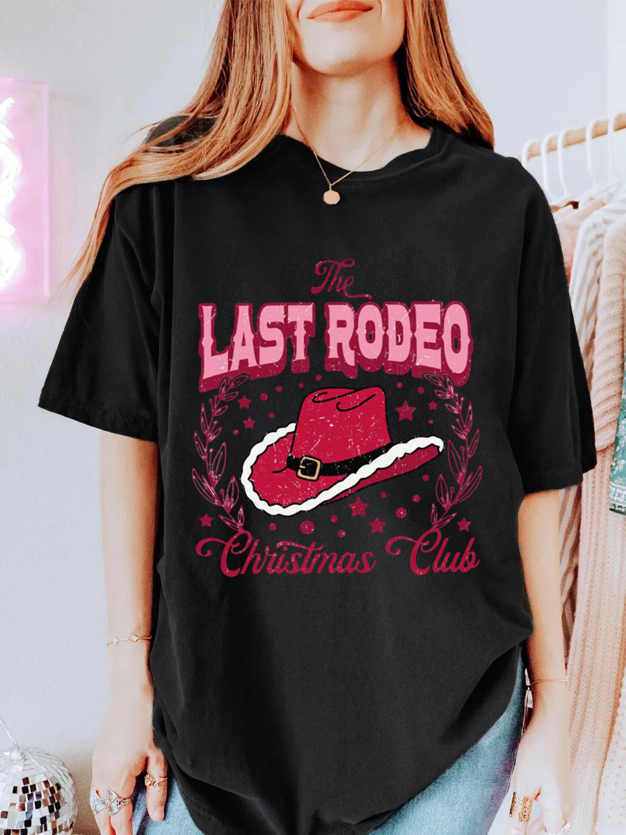 Vintage Last Rodeo Christmas Club Oversize Graphic Tee