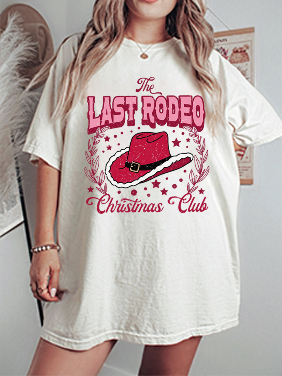 Vintage Last Rodeo Christmas Club Oversize Graphic Tee