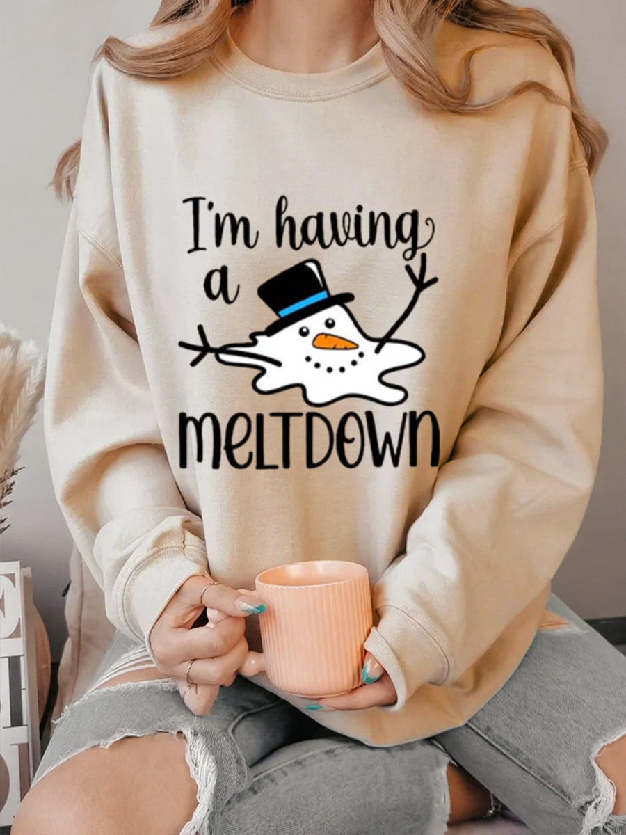 Vintage I'm Having A Meltdown Oversize Graphic Sweatshirt