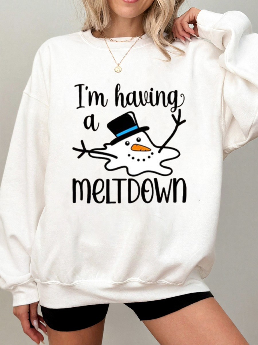 Vintage I'm Having A Meltdown Oversize Graphic Sweatshirt
