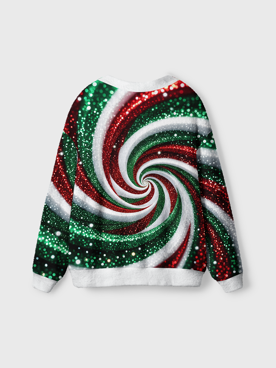 Vintage Glitter Christmas Swirl Cardigan Sweaters
