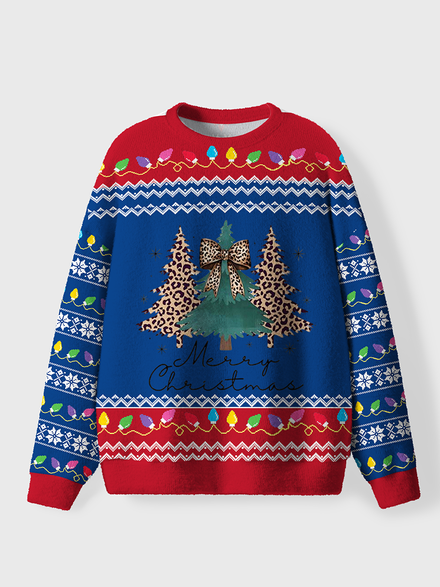 Vintage Merry And Bright Trees Chic Winter Ugly Sweater