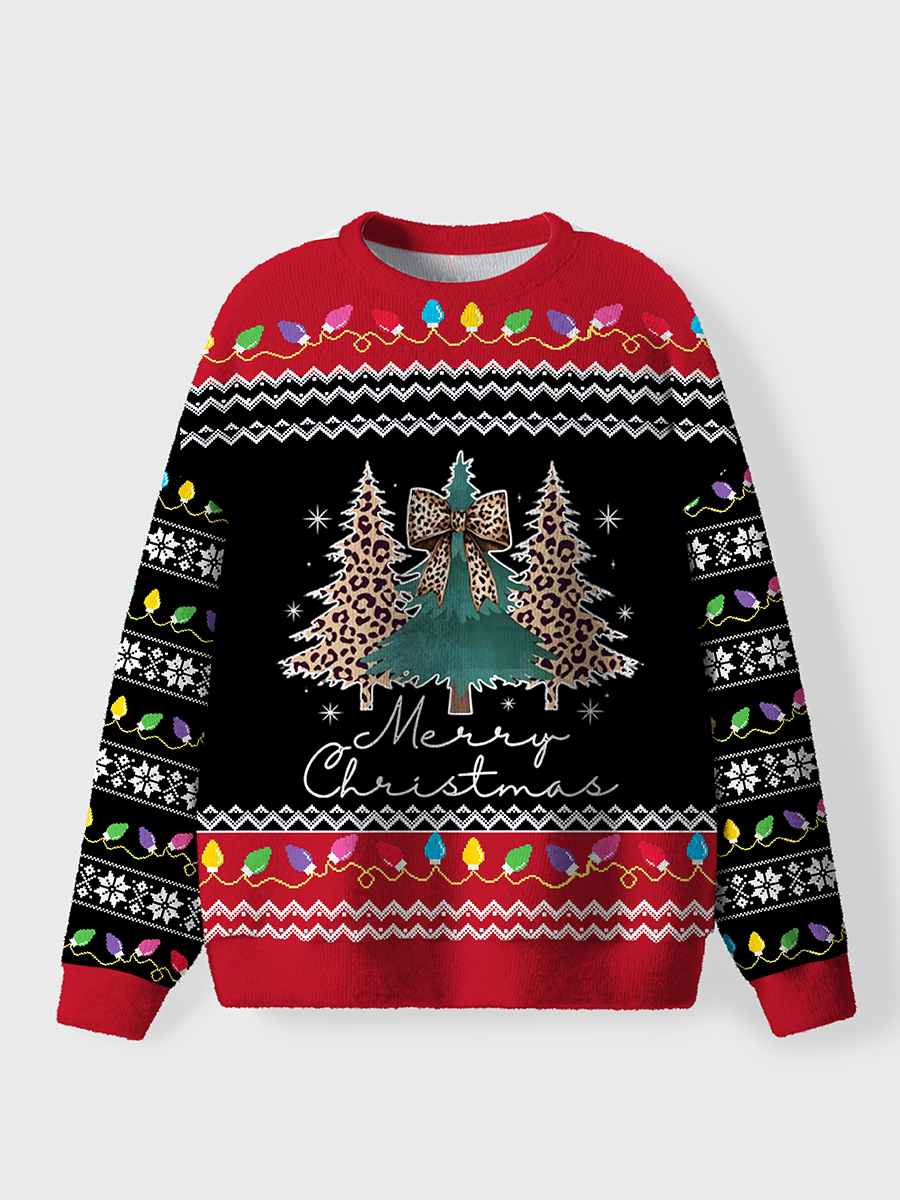 Vintage Merry And Bright Trees Chic Winter Ugly Sweater