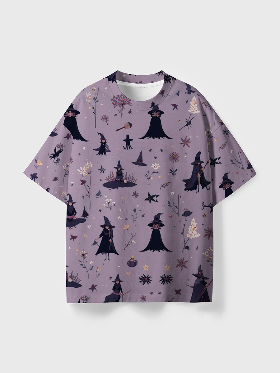 Vintage Forest Witch Cottage Halloween All Over Print T-Shirt