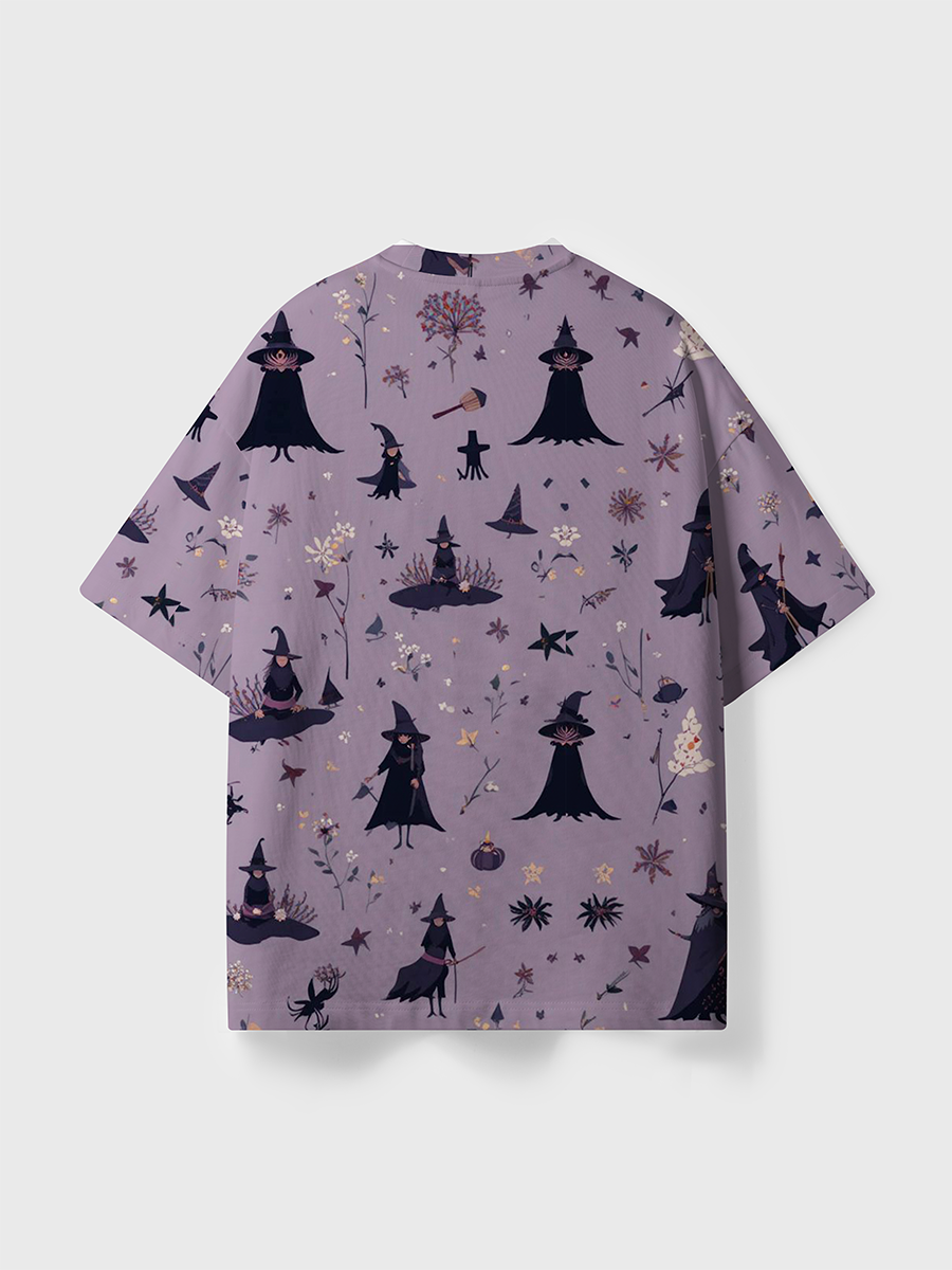 Vintage Forest Witch Cottage Halloween All Over Print T-Shirt