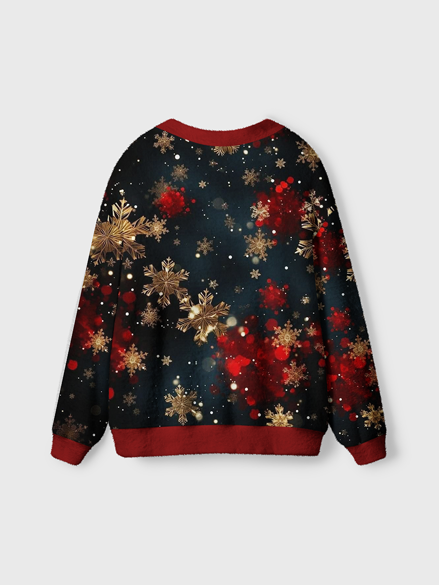 Vintage Sparkling Snowflake Bokeh Cardigan Sweaters