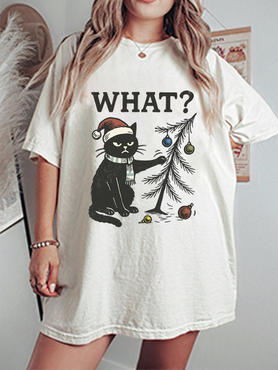 Vintage Holiday Spirit Cocktail Club Oversize Graphic Tee